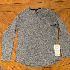 NWT LULULEMON LICENSE TO TRAIN LONG SLEEVE SHIRT HEATHERED INDOCHINE BLUE M